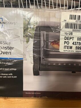 Mainstays Black Countertop Toaster Oven with Glass Door